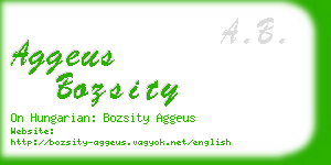 aggeus bozsity business card